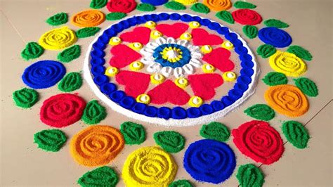 Left and right sides of a design are identical or a mirror image, . Latest and New Rangoli Designs for Happy New Year 2019 ...