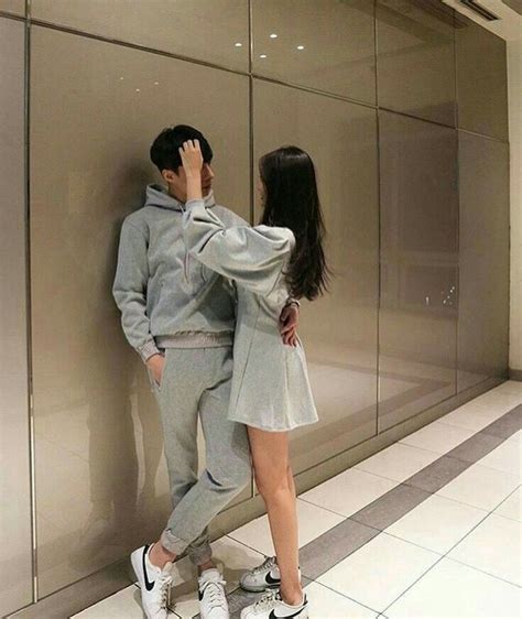 mirror selfie ulzzang couple korean language his and her matching outfits korean language