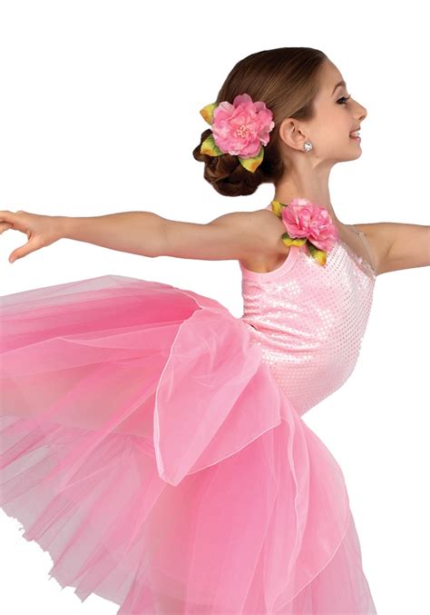 This Little Dancer Is Ia A Pink Ballet Dress With Pink Flowers On Top