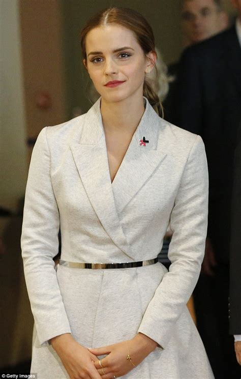 Emma Watson Is Smart And Sophisticated In Belted White Coat Dress At Un