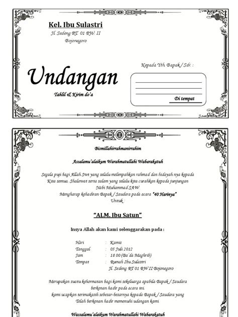 Contoh Undangan Bahasa Jawa Word Doc Bloggersiana