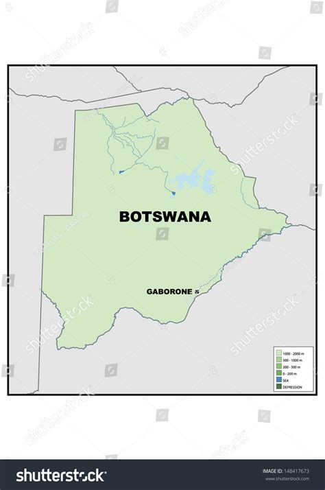 Physical Map Of Botswana Royalty Free Stock Photo Avopix Com