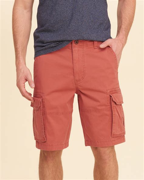 Lyst Hollister Cargo Fit Shorts In Red For Men