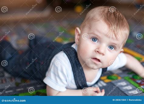 Little Baby Boy With Blue Eyes Stock Photo Image Of White Baby 28361584