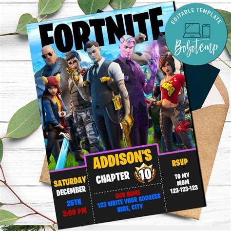 Fortnite cosmetics, item shop history, weapons and more. Midas Fornite Party Invitation Template Instant Download | Bobotemp