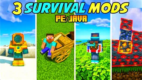 Best Survival Mods For Minecraft Pe And Java Edition Youtube