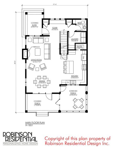 Craftsman H 1851 Robinson Plans House Plans House Floor Plans