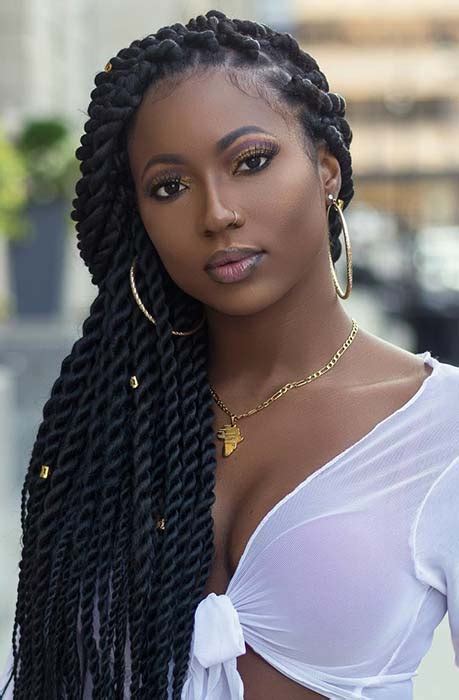 Do you want to style your braids in a way that is classic, but. 43 Eye-Catching Twist Braids Hairstyles for Black Hair ...