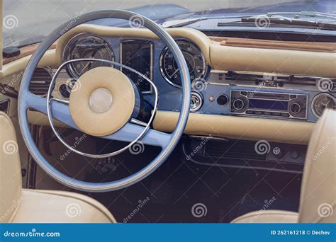 Interior Of A Classic Vintage Car Stock Photo Image Of Steering