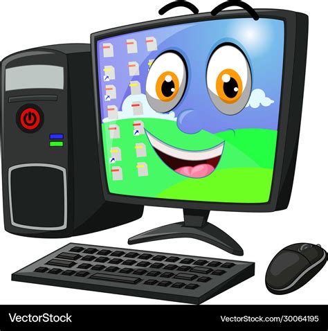Laughing New Modern Desktop Computer Cartoon Vector Image The Best