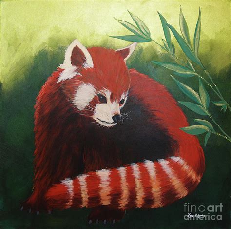 Red Panda Painting By Lois Viguier Pixels