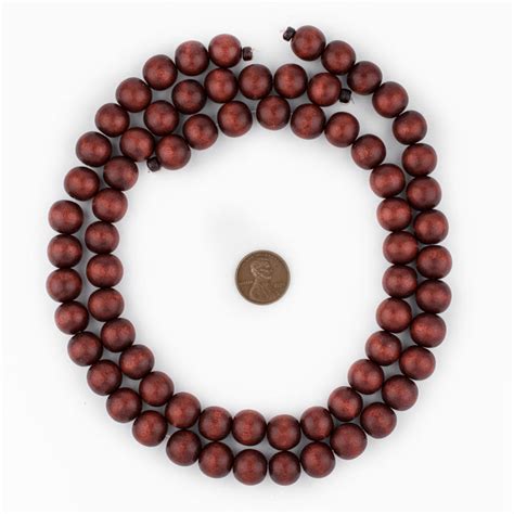 Cherry Red Round Natural Wood Beads 12mm The Bead Chest