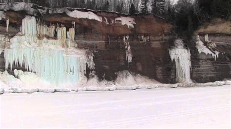 Grand Island Ice Caves Munising Mi March 2014 Youtube