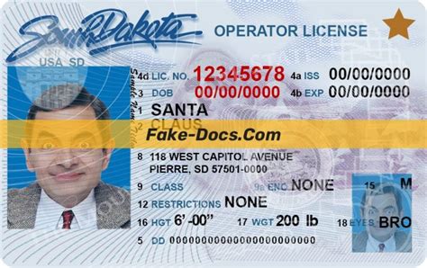 South Dakota Driver License Psd Template Fake Docs