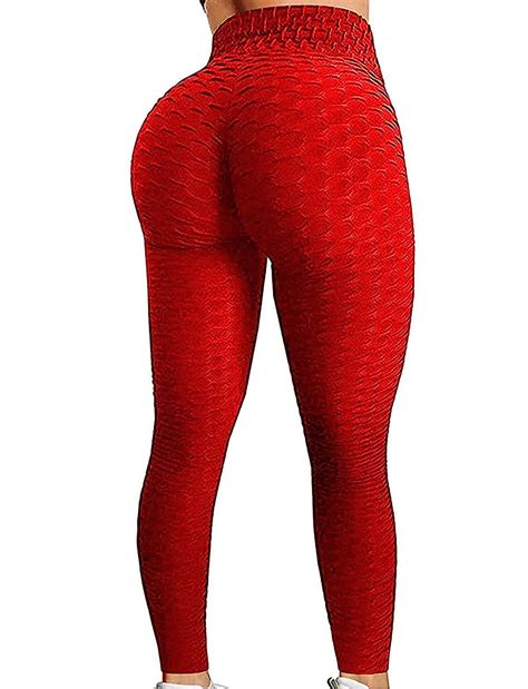Cross1946 Sexy Womens Textured Booty Yoga Pants High Waist Ruched