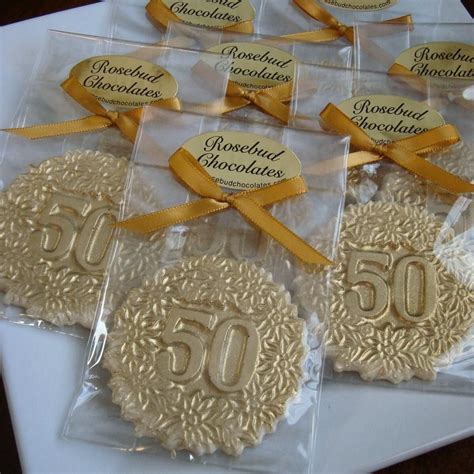 Golden 50th Anniversary Favors White Chocolate With Edible Gold Dust