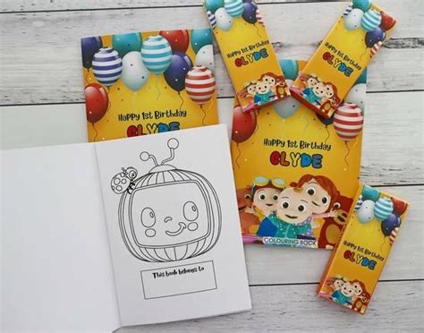 Cocomelon Colouring Books And Crayons Personalised Cocomelon Birthday