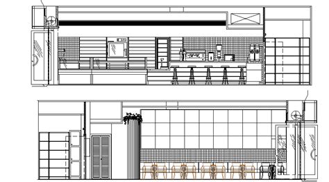 Cafeteria Sectional Elevation Details Dwg File Cadbull My XXX Hot Girl