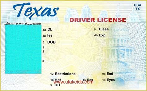 State Id Templates Download Free Of New Texas Drivers License Template