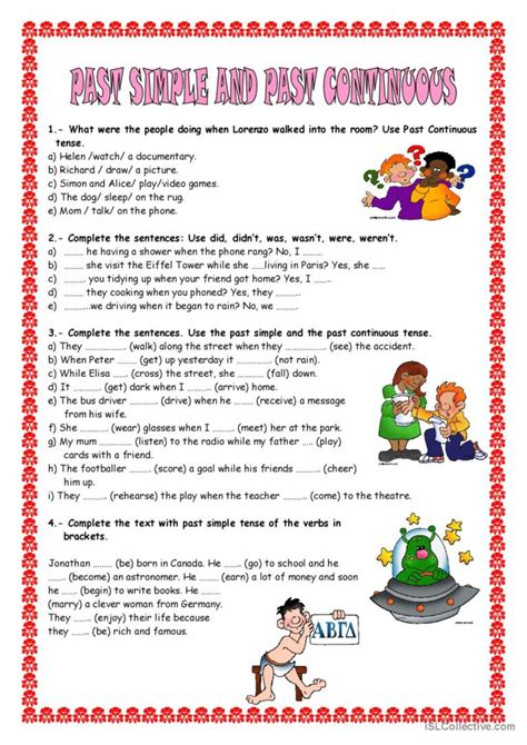 Past Simple And Past Continuous English Esl Worksheets Pdf And Doc