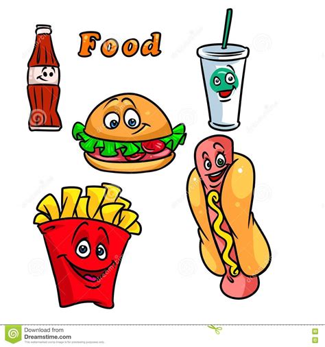 Fast Food Cartoon Illustration Stock Illustration