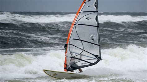 Wind surfing on a windy day at Pensacola Beach