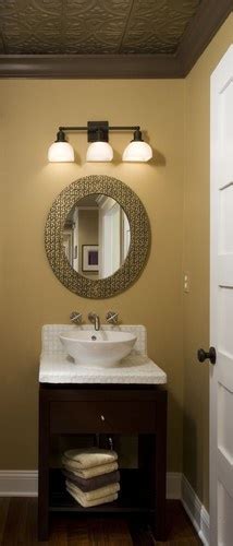Tin ceiling panels are a great way to refurbish a ceiling or add flair to your room décor. Room by Room: Parlor Bathroom. Which mirror? Lighting? Tin ...