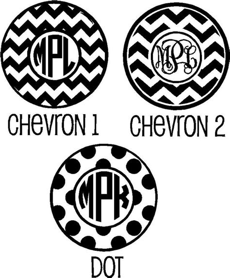 Chevron Monogram Decal 5 Sticker Etsy