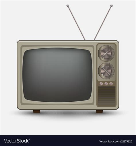 Realistic Old Vintage Tv Royalty Free Vector Image