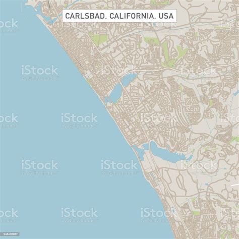 Carlsbad California Us City Street Map Stock Illustration Download