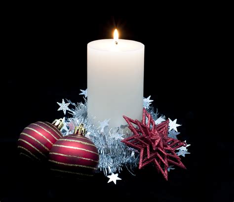 Photo Of Christmas Candle And Ornaments Free Christmas Images