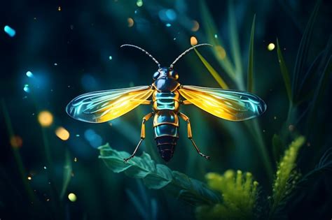 Premium Ai Image A Dazzling Firefly Emitting Its Soft Glow In The