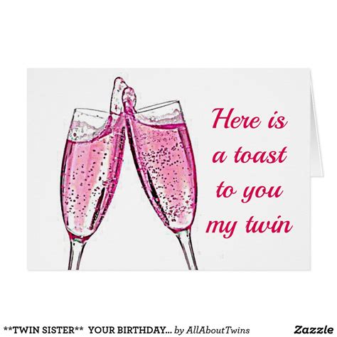 Twin Sister Your Birthday Wish And Promise Card Zazzle