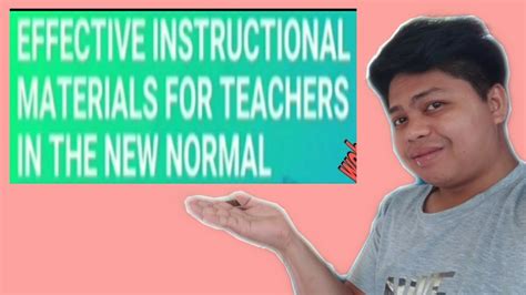 Effective Instructional Materials For Teachers In The New Normal Youtube