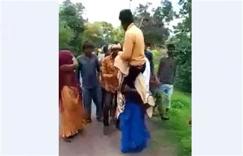 Woman Forced To Carry Husband On Shoulder Over Alleged Affair In Mp