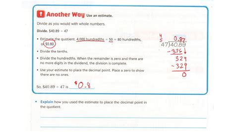 Tim goes to summer camp for 45 days. Go Math Lesson 5 4 Answers 5th Grade