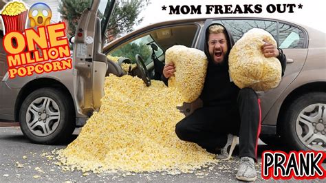 insane popcorn prank on my mom filled the whole car youtube