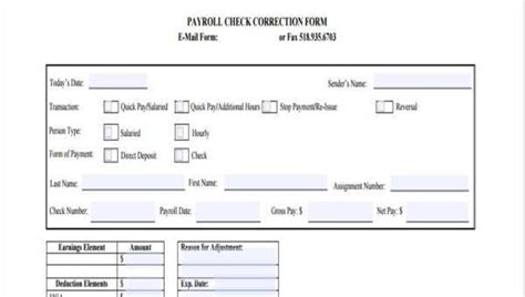 Free 8 Sample Payroll Correction Forms In Pdf Ms Word Excel