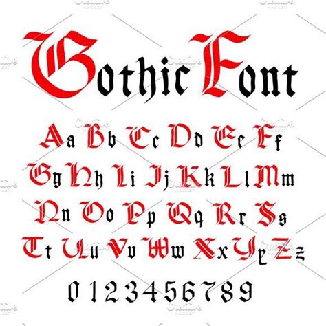Set Of Ancient Gothic Letters Gothic Lettering Ancient Letters