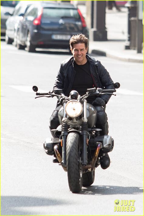 Tom Cruise Is All Smiles On His Mission Impossible Motorcycle