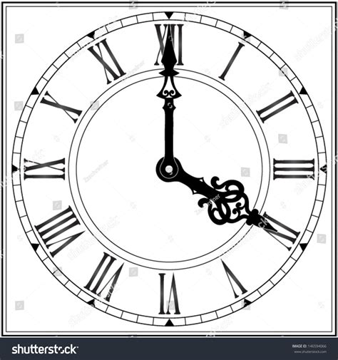 Elegant Roman Numeral Clock Vector Illustration Stock Vector Royalty Free 146594066