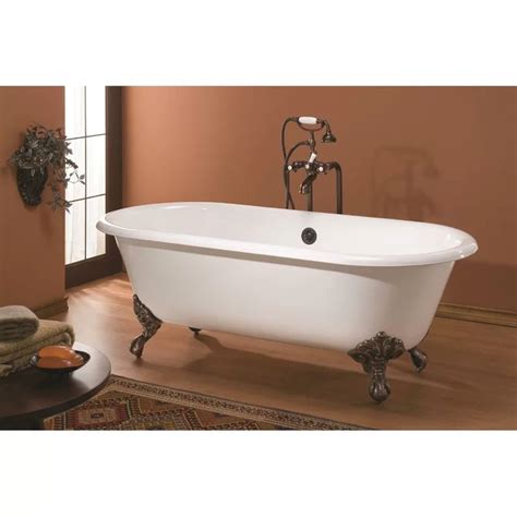 Saxby 61 x 30 x 23 freestanding oval cast iron bathtub with feet. Regal Cast Iron 70" x 32" Freestanding Soaking Bathtub ...