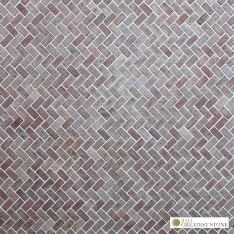 Herringbone 15×3 Red Bali Greatest Stone Pemasok Dan Eksportir