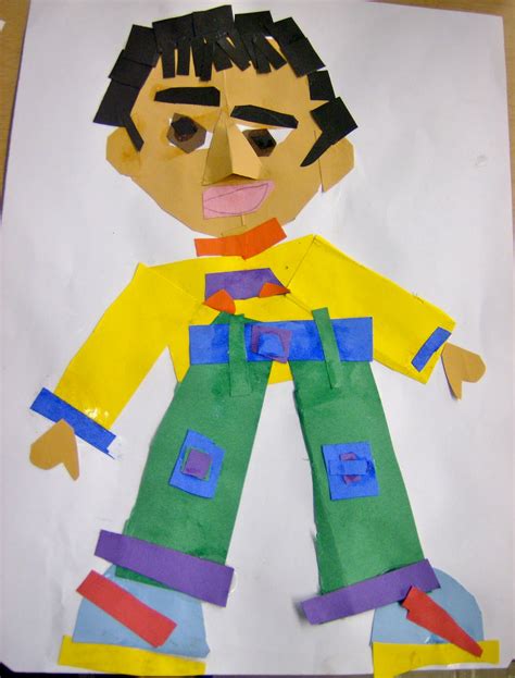 Zilker Elementary Art Class 1st Grade Self Portrait Collage