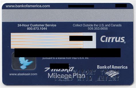 Front page of the credit card, blue color theme with a world map and chrome text effects. Bank of America Amtrak, Alaska Airlines Biz & Barclays Lufthansa Credit Card Art and Info