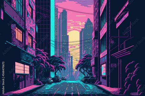 Street In A Cyberpunk City Space Wallpaper Scene Of A Futuristic City