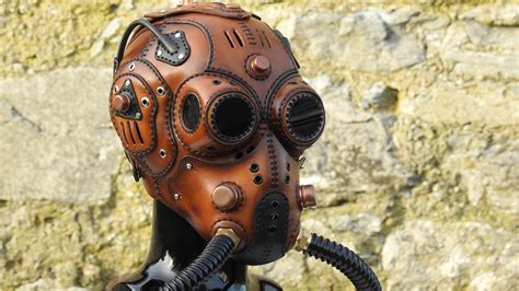 Steampunk Dieselpunk Leather Full Head Mask 100 Handmade Etsy