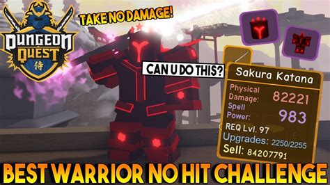 Best Warrior Loadout No Hit Challenge In Samurai Palace Dungeon Quest