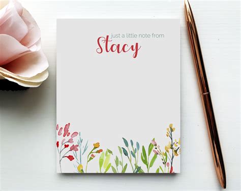 The Spring Floral Design Of This Custom Notepad Is Perfect As A Gift
