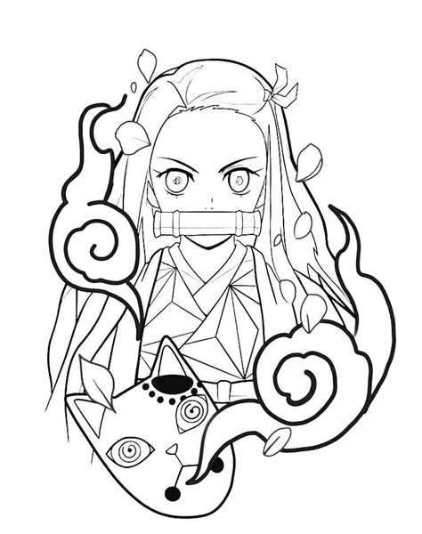 Awesome Nezuko Coloring Page Printable Coloring Page For Kids